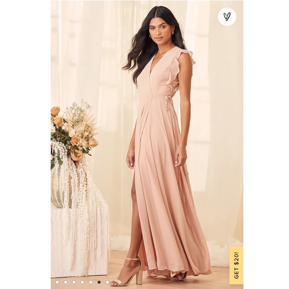 Blush Wrap Maxi Dress - Picture 3 of 5
